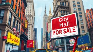 Federal documents and evidence files depicting City Hall corruption investigations in New York City, showing sealed indictments and FBI raid materials