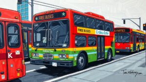 Free buses NYC, fare-free transit, Zohran Mamdani, New York City buses, public transit costs, MTA funding, bus fare elimination, transit equity. ()