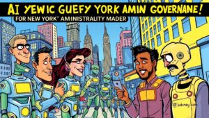 A visual highlighting Local Law 144 text, with a flow chart showing algorithmic auditing steps required for compliance.