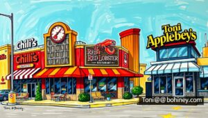 A warm, inviting image of a classic chain restaurant dish, like Chili's baby back ribs or Applebee's fajitas, evoking comfort.