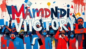 Socialist candidate Zohran Mamdani addresses young voters at rally Zohran Mamdani speaking to crowd of young supporters at political rally with Tonicy.com branding