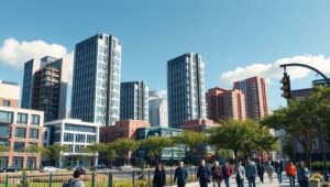 Construction site for new affordable housing units in New York City.