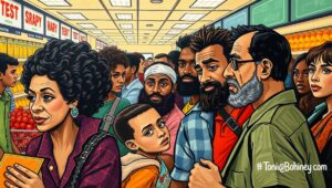 New York City grocery store shelves showing food price inflation and affordability challenges for residents