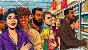 NYC community town hall meeting discussing public grocery store plan and food access solutions