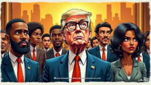 Mysonne Linen speaking with a group of formerly incarcerated people and youth in a community setting, not a government office.