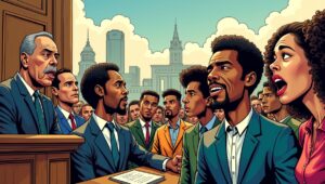 A flowchart showing a transition from 'Punitive Budget' (police, jails) to 'Care-First Budget' (housing, health, jobs) in city planning.